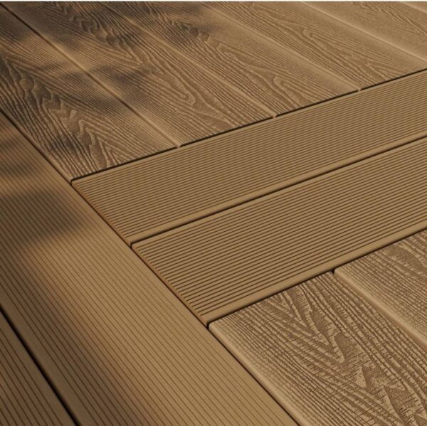 Tabla rustica deck WPC color café madera - Imagen 4