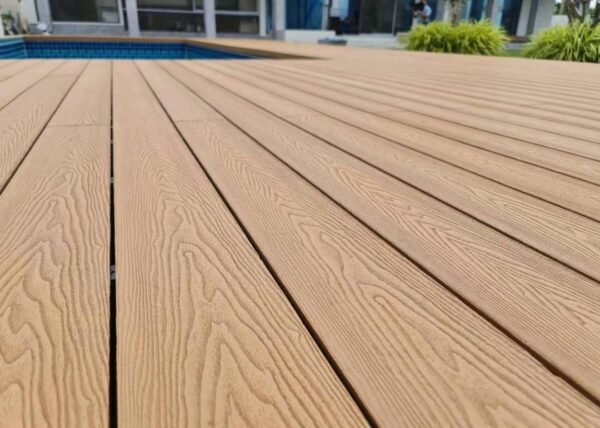 Tabla rustica deck WPC color café madera - Imagen 7