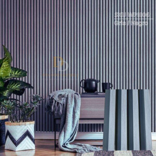 Wall panel de PVC gris / negro