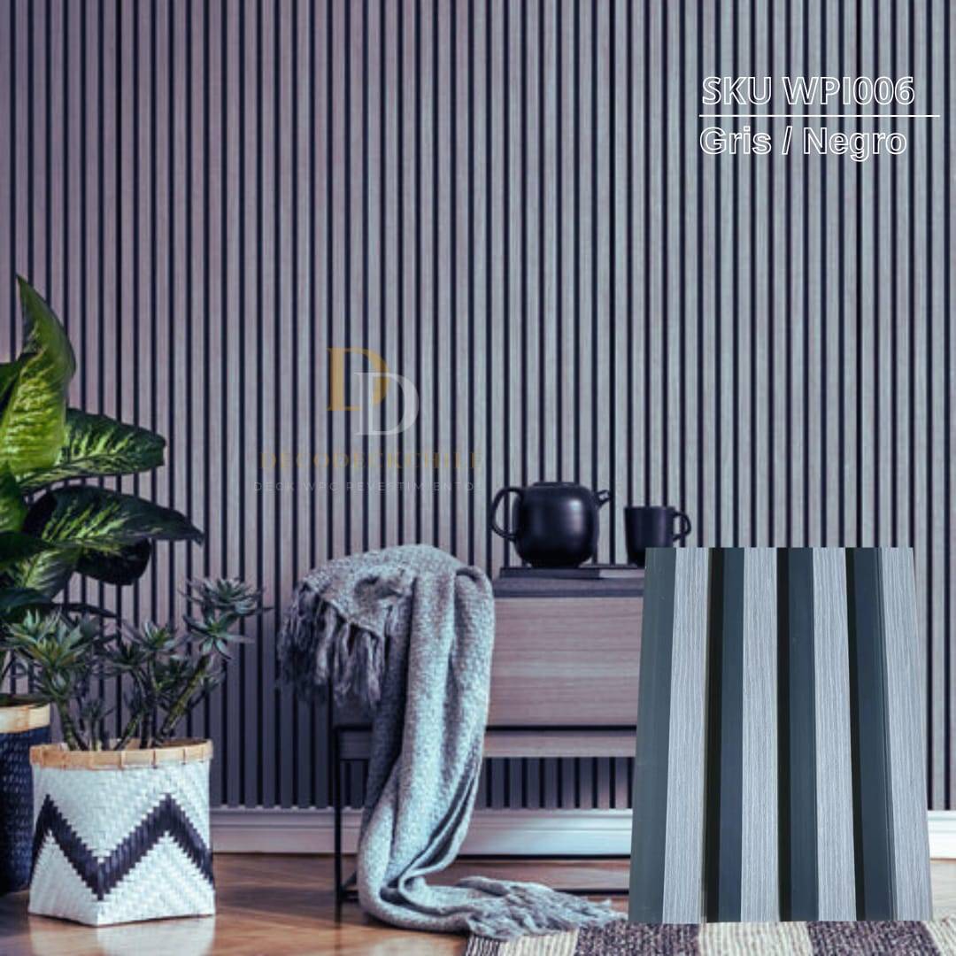 Wall panel de PVC gris / negro