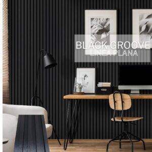 wall panel PVC black groove