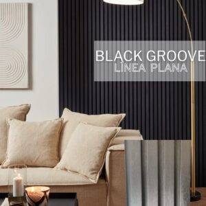 wall panel PVC black groove